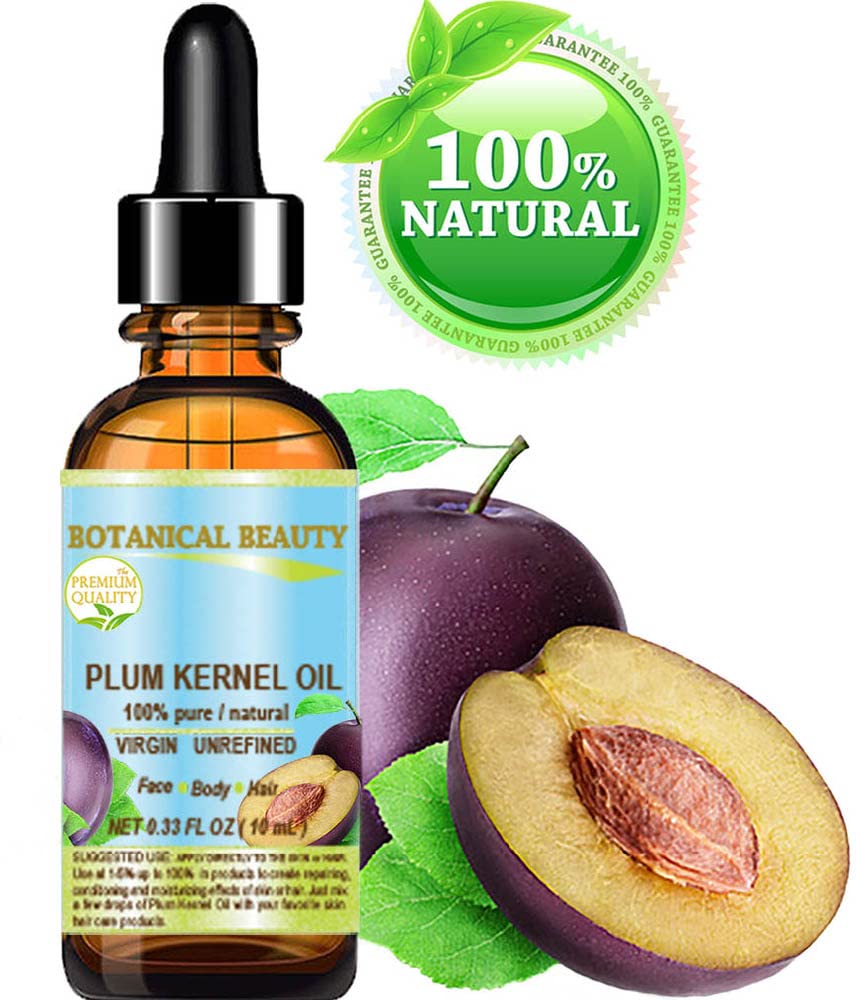 Botanical Beauty French Plum Kernel Oil 100% Pure Natural Virgin Unrefined Cold Pressed Carrier Oil 0.33 Oz- 10 Ml For Face, Ski