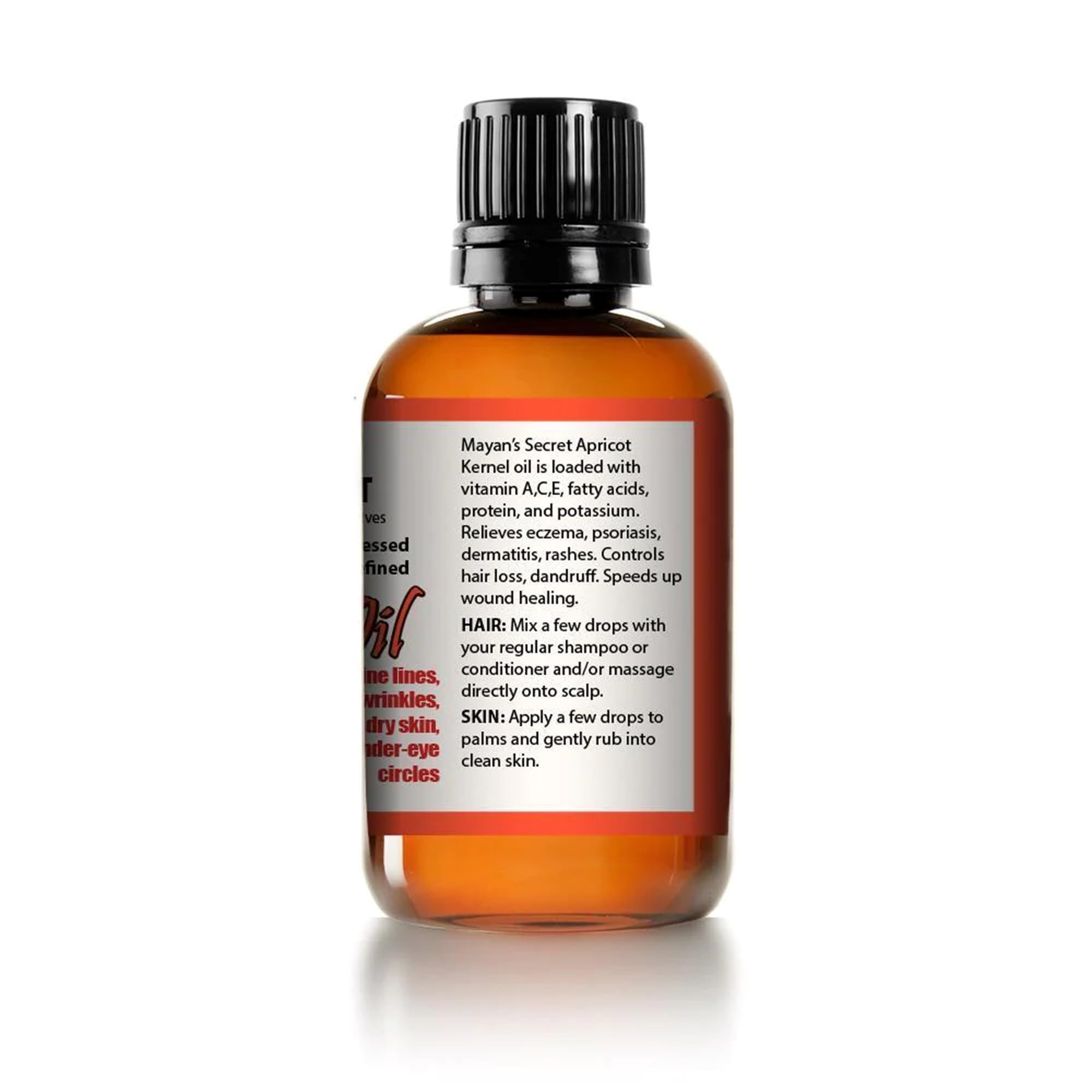 USDA Certified Organic Apricot Kernel Oil - Cold Pressed, Unrefined, Presented in Amber Glass Bottle with Glass Eyedropper for C