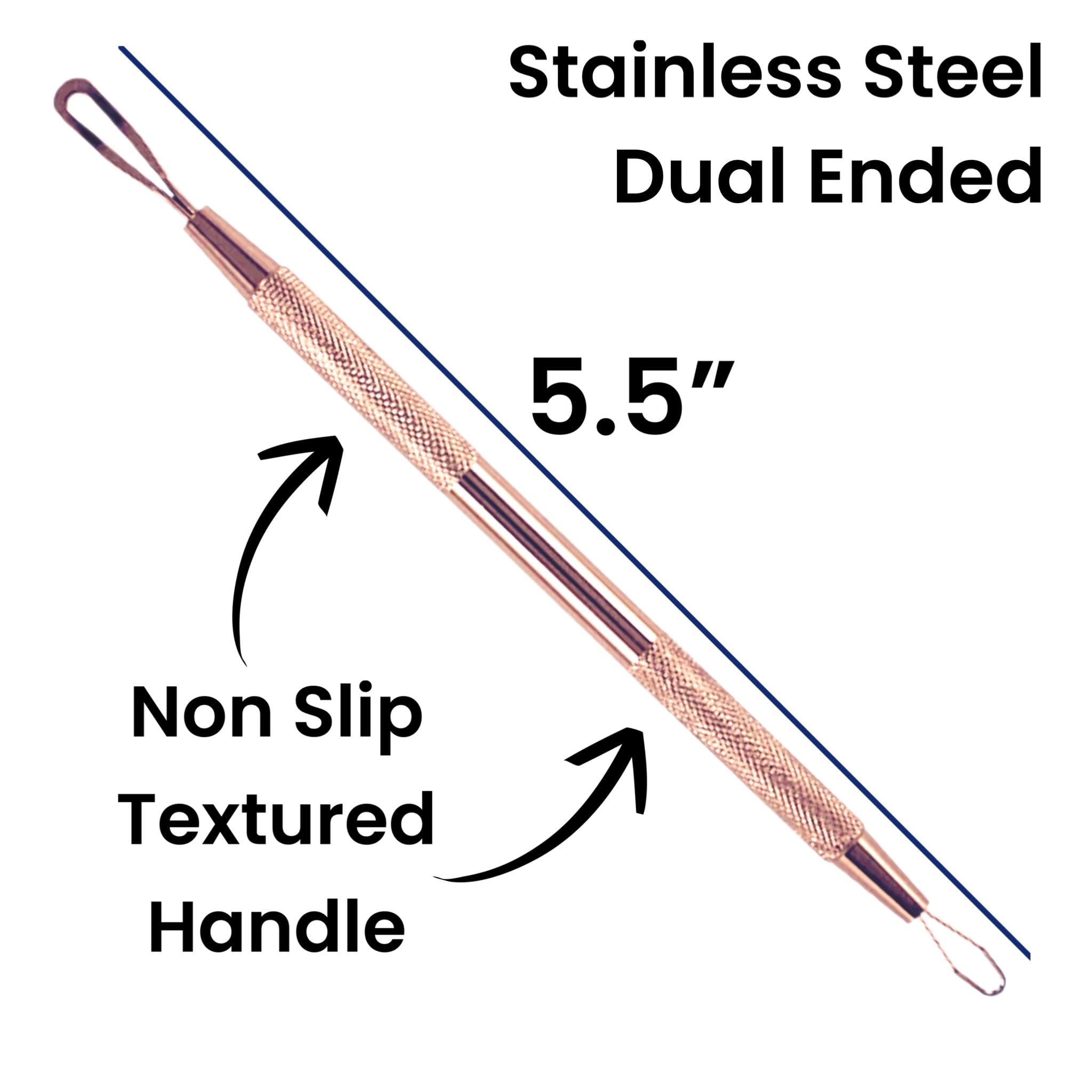 1 Professional Stainless Steel Blackhead Remover Blemish Extractor Tool - Acne Skin Nose Face Tzone Whitehead Zit Pimple Popper