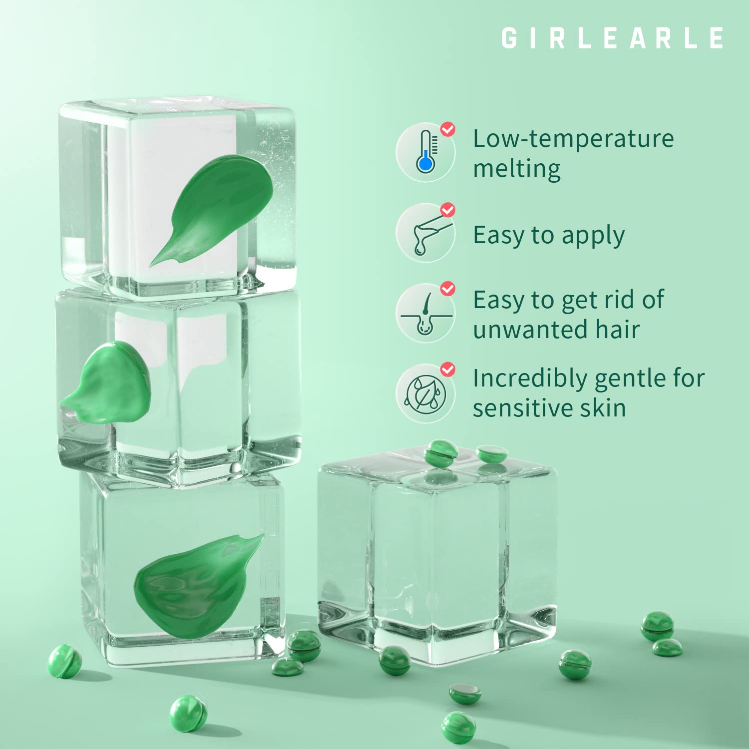 Girlearle Wax Beads (1Lb) For Hair Removal - Aloe Vera Formula, Perfect For Sensitive Skin, Eyebrow, Brazilian Bikini, Legs, Fac