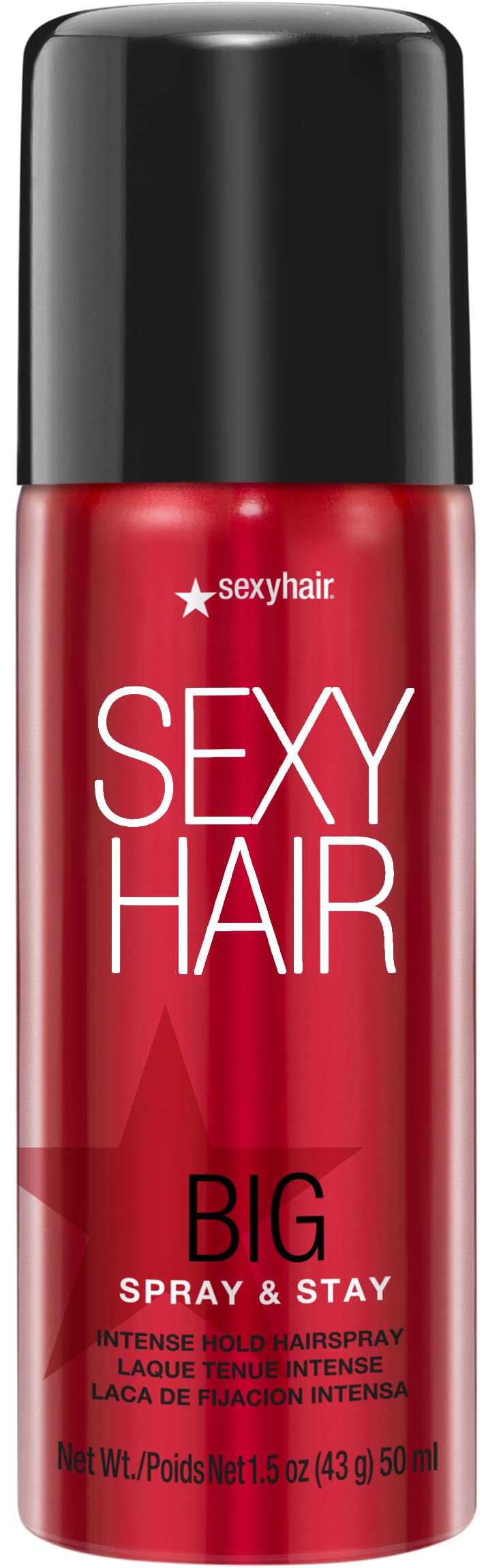 SexyHair Big Spray & Stay Intense Hold Hairspray Travel Size, 1.5 Oz | Extreme Hold and Shine | Up to 72 Hour Humidity Resistanc
