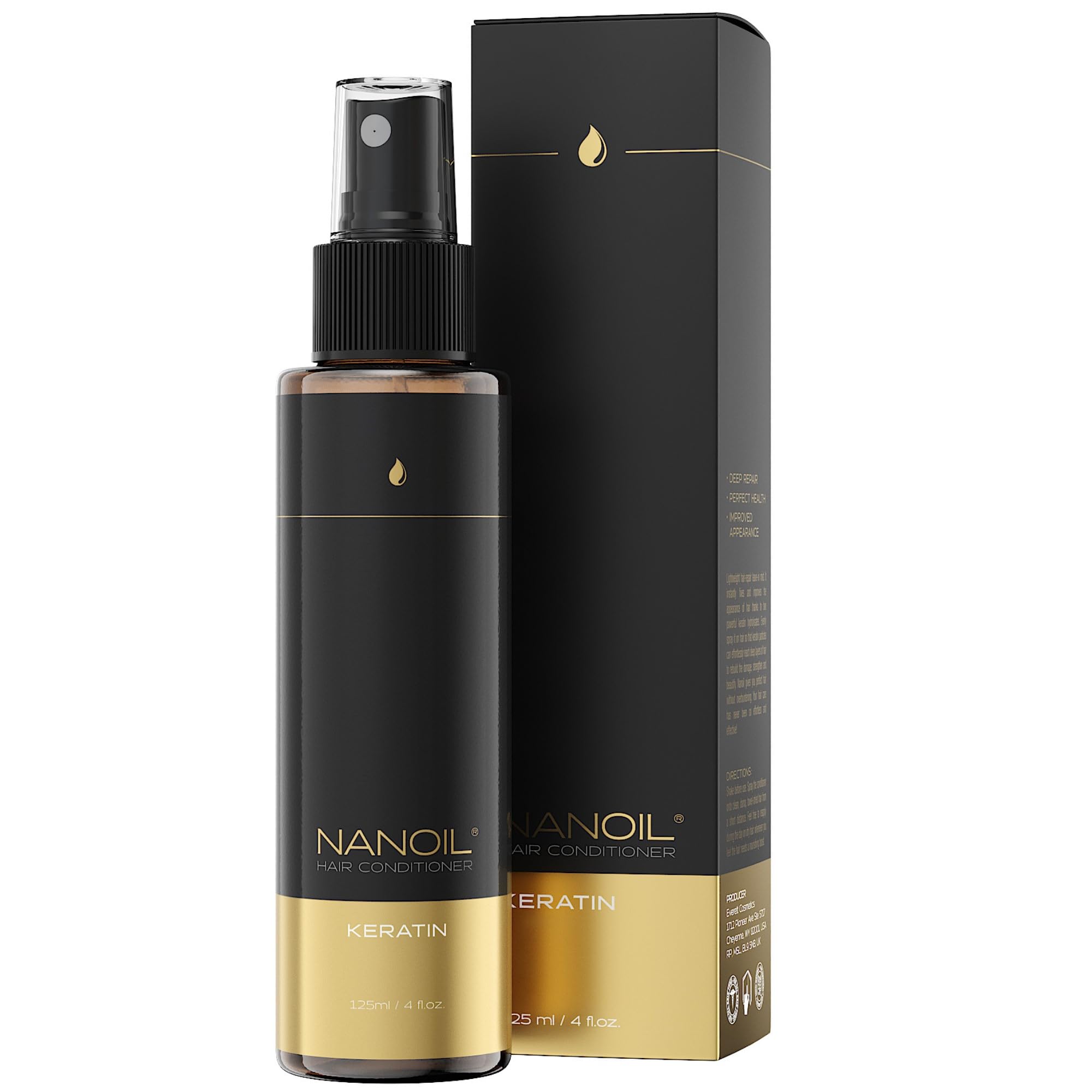 NANOIL Keratin Hair Conditioner 125ml - Bi-Phase Hair Conditioner, Repair and Regeneration, Strengthening of Weak Hair, Perfect 