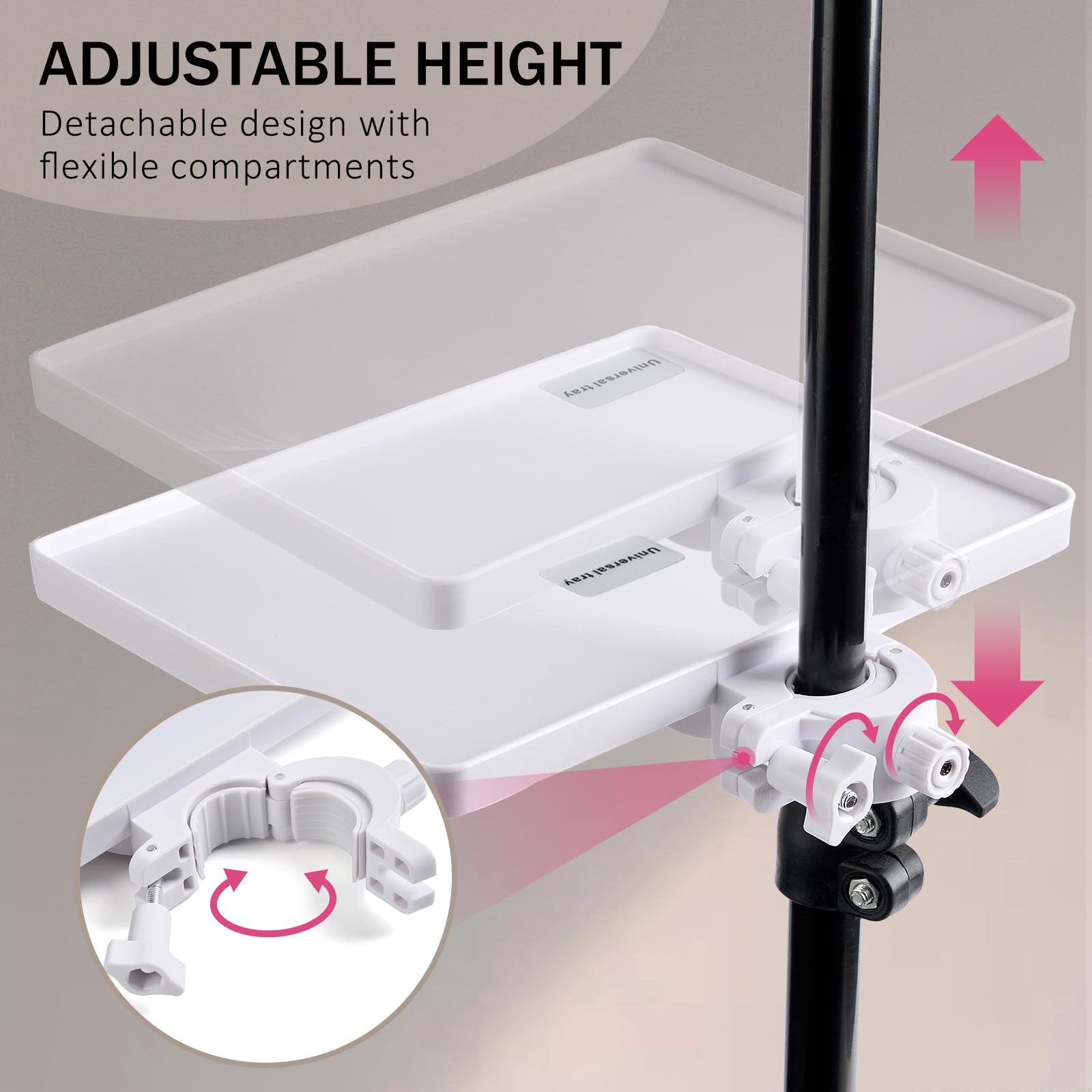 KONOVOLY Lash Tray Holder (9 inch  6.7 inch), Adjustable Plastic Essential Organizer Stand for Lash Techs, Eyelash Extension Sup