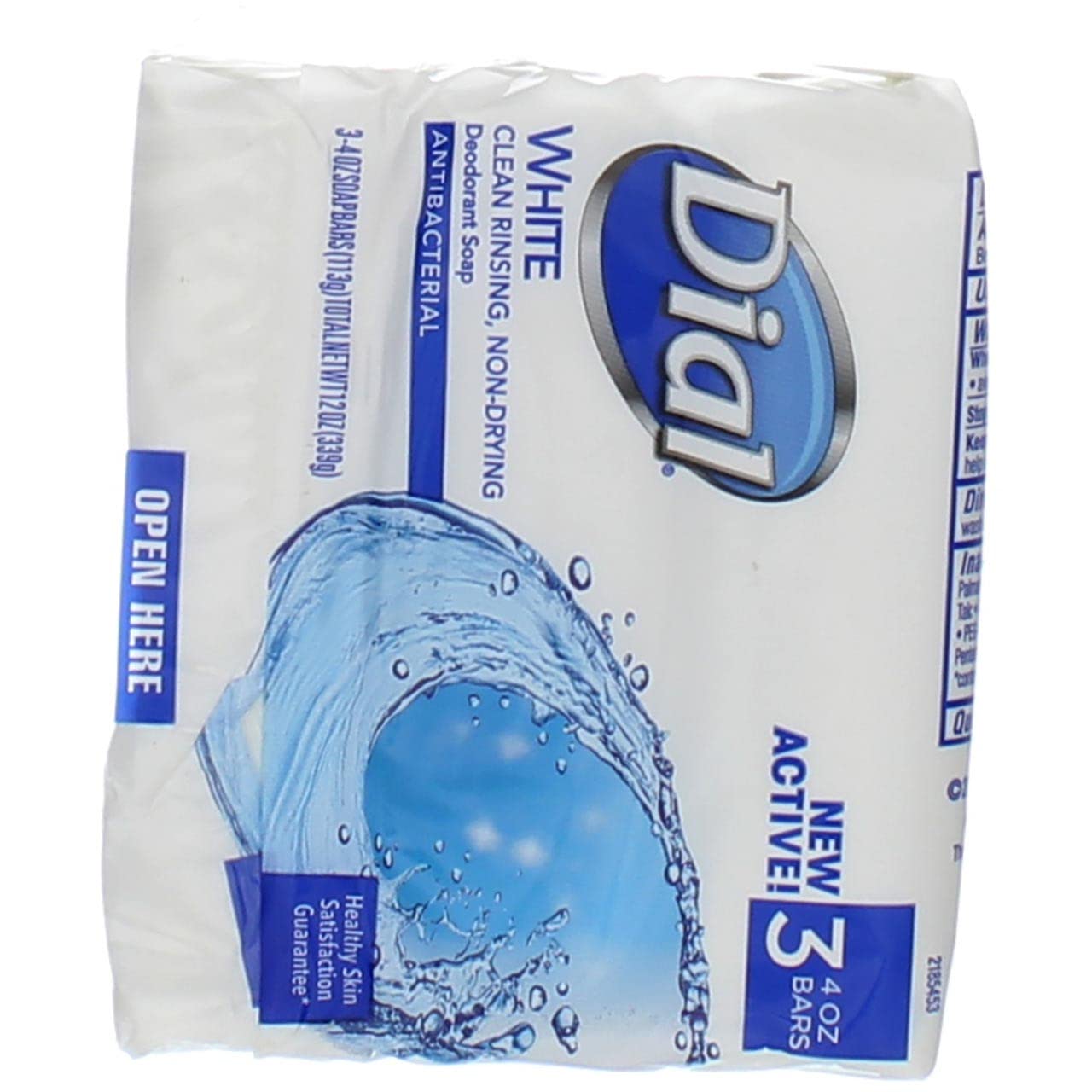 Dial Antibacterial Deodorant Bar Soap, 4 Oz Bars, White, Pack Of 12