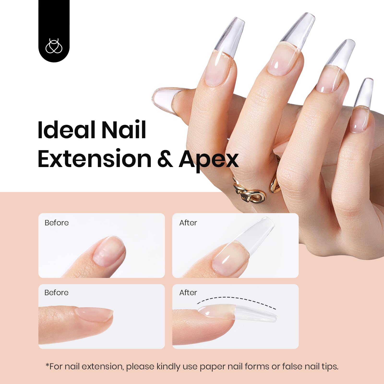 Beetles Builder Gel for Nails, 60g Sculpture Hard Gel with Dual Nail Pen Forms for Nail Thickening, 10 in 1 Manicure Extension U