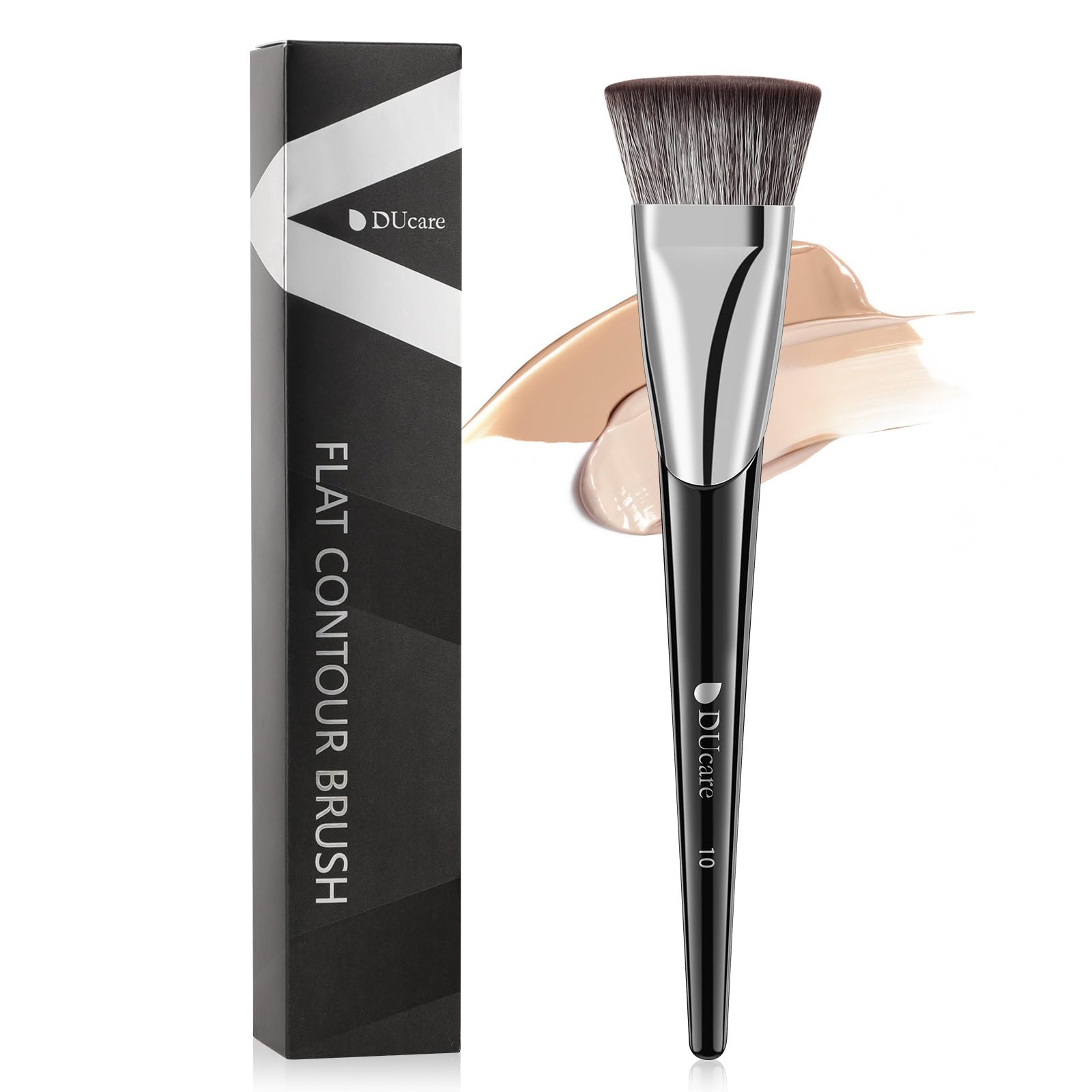 Ducare Foundation Brush,Contour Bronzer Self Tanner Brush Makeup Brush For Liquid Makeup Flat Top Professional Buffing Blending