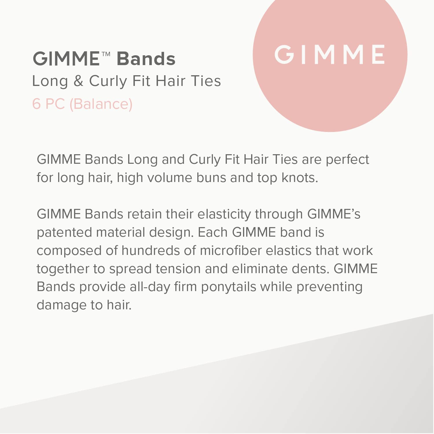Gimme Beauty - Long & Curly Fit Hair Ties - Black Onyx - Damage Free Hair Ties - Seamless Microfiber Elastics - Long & Curly Hai