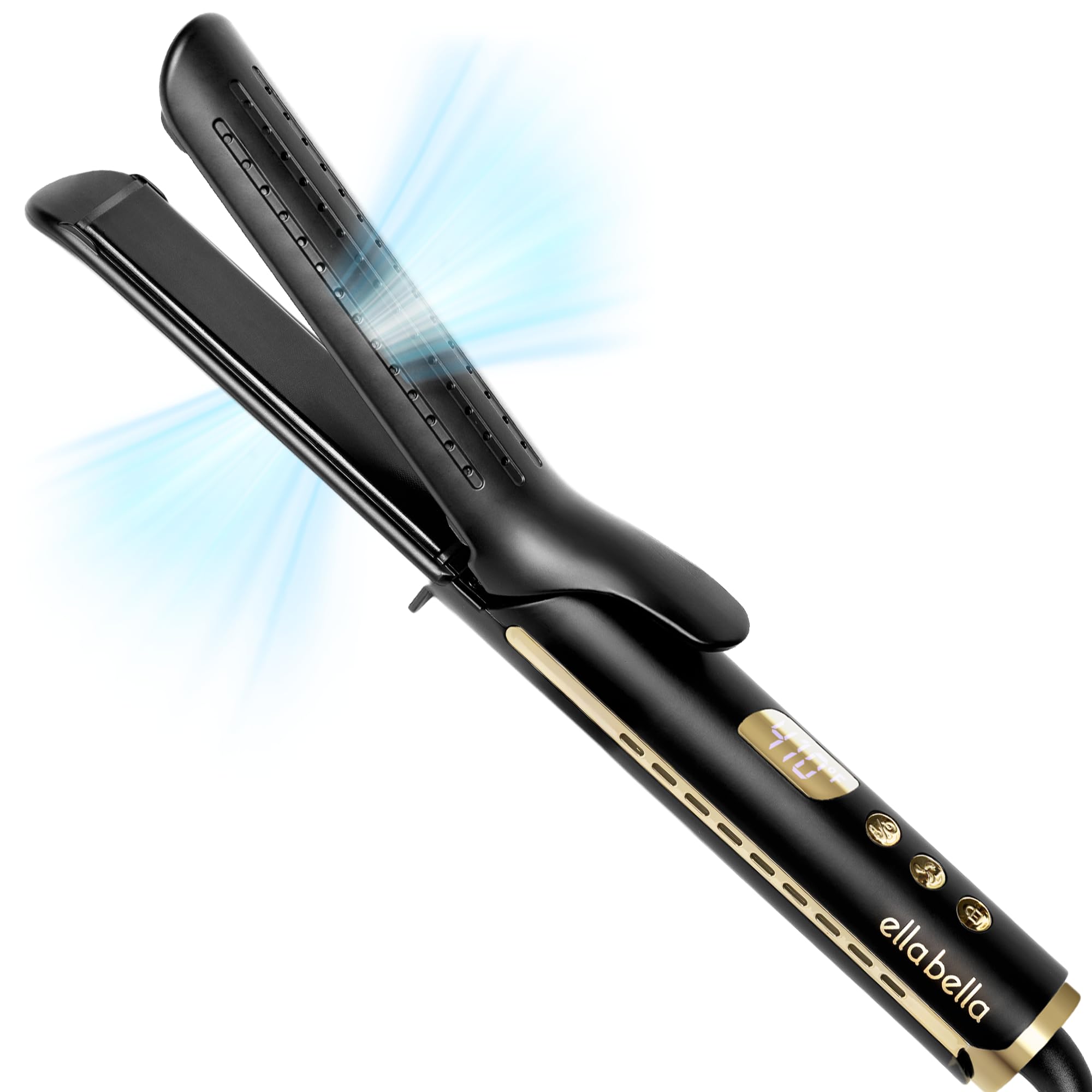 ELLA BELLA Hair Straightener & Air Curler 2 in 1, Ceramic Flat Iron