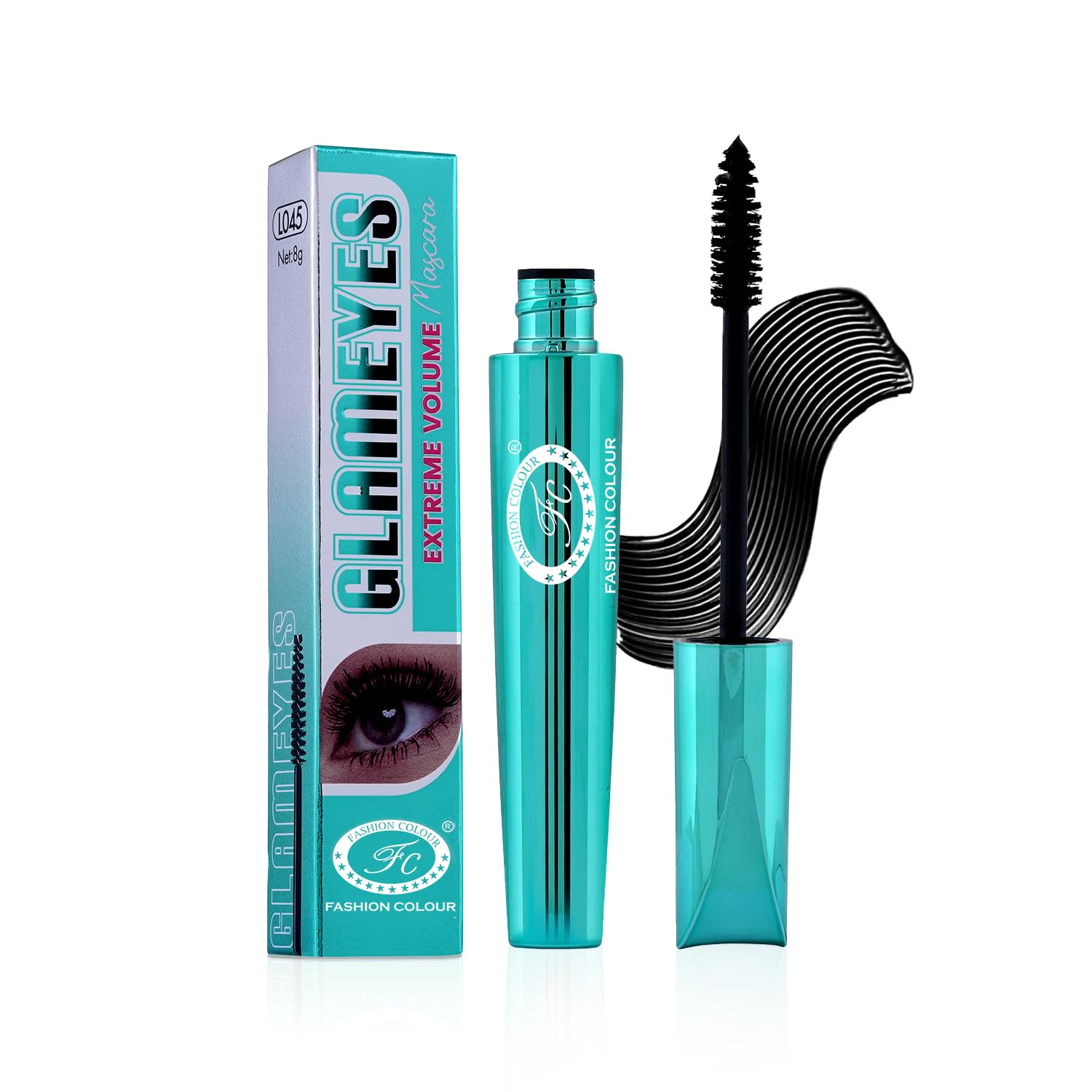 Fashion Colour Glam Eyes Extreme Volume Mascara 8G | Long Lasting Waterproof & Smudge Proof | Intense Black Lash Boost | Curling