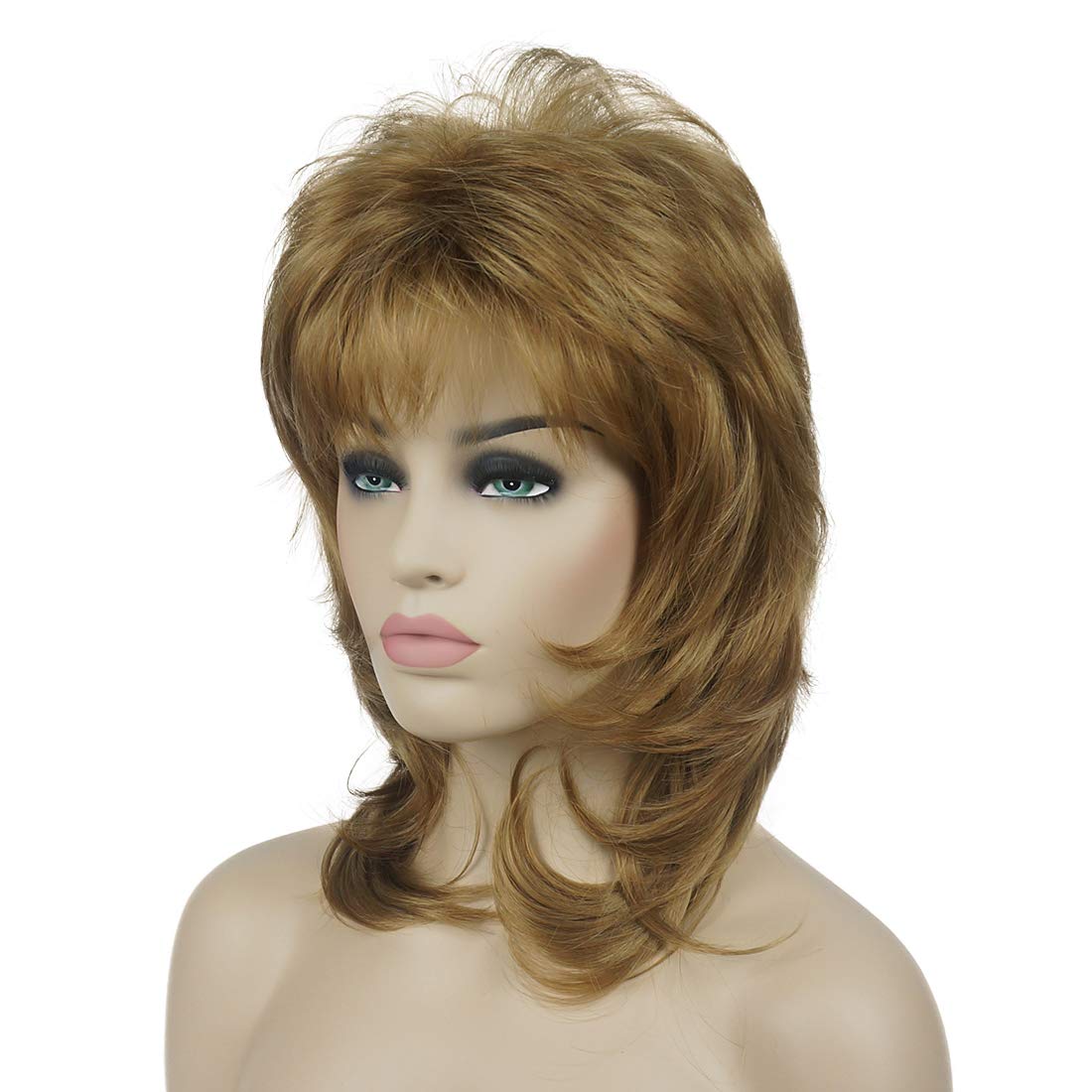 Lydell Long Soft Shaggy Layered Blonde Ombre Classic Cap Full Synthetic Wigs (19 Light Strawberry Blonde)