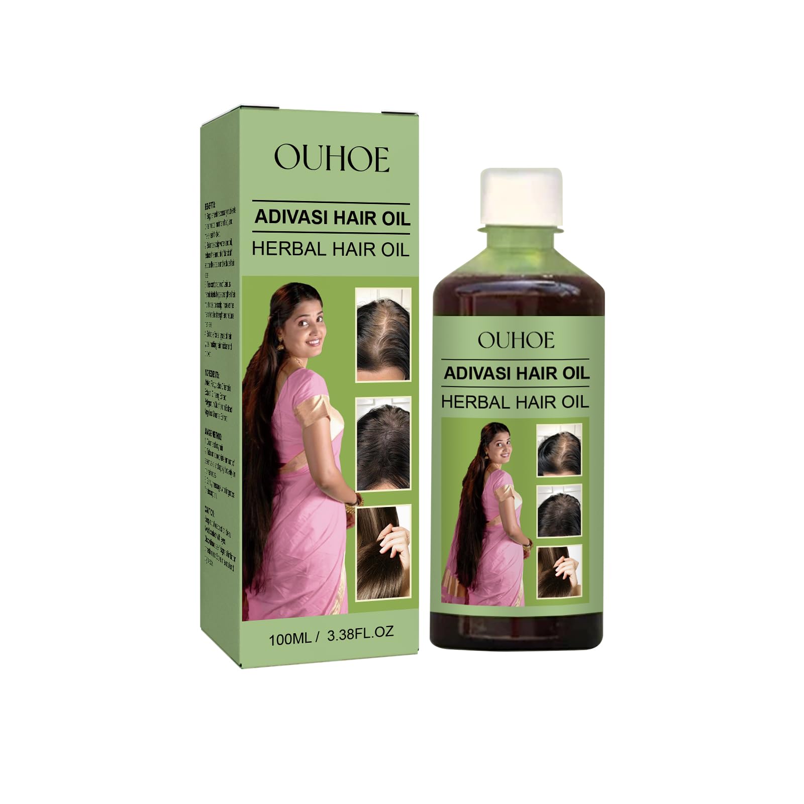 Herbal Hair Growth Oil 100ml, Nourishing Scalp Care Oil with Ginger Root and Vitamin E, Strengthening Hair Treatment for Thick, 