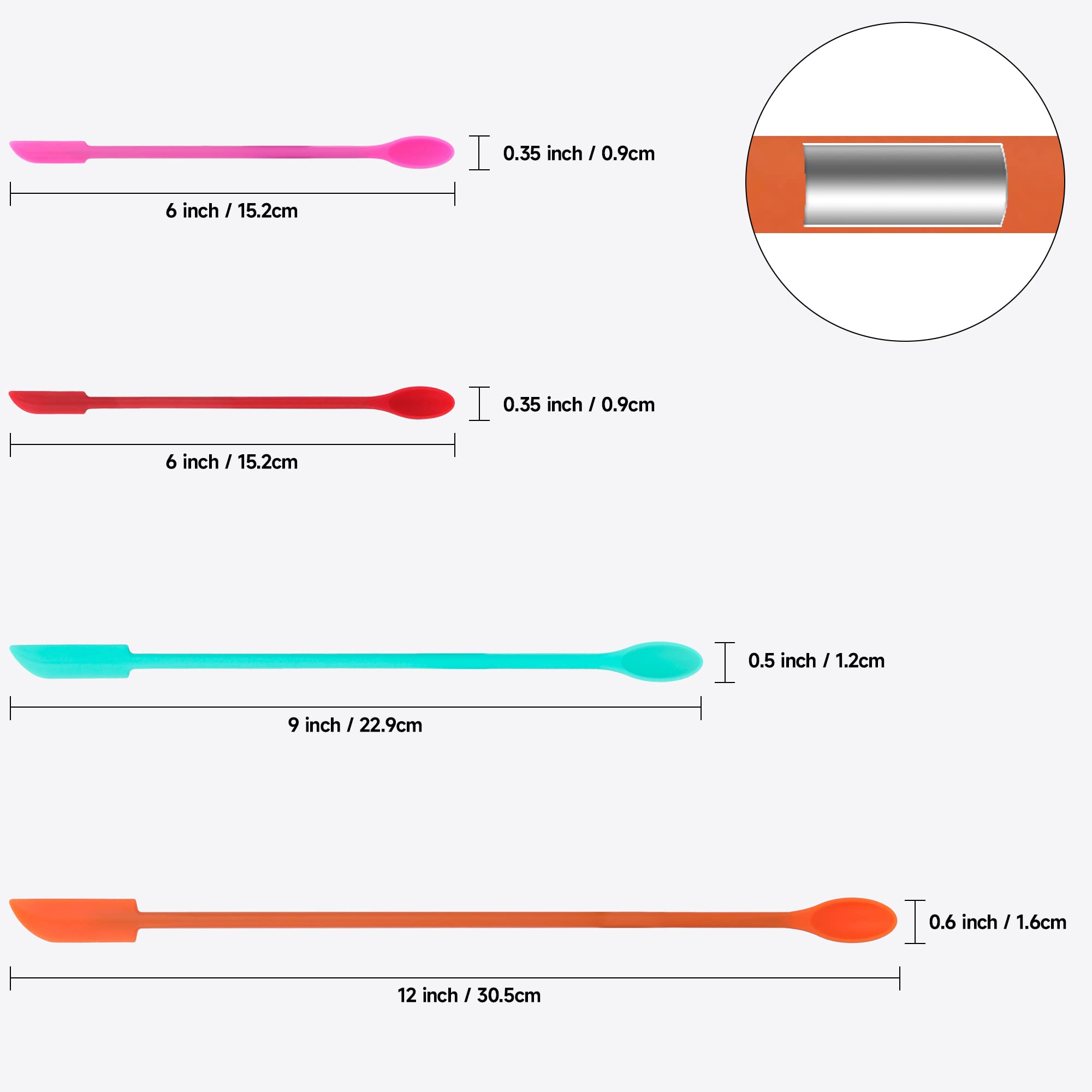 4Pcs Makeup Spatula,Mini Cosmetic Spatula,Jar Scraper Small Silicone Spatula Lotion Stirrer Get from Food Bottles Beauty Product