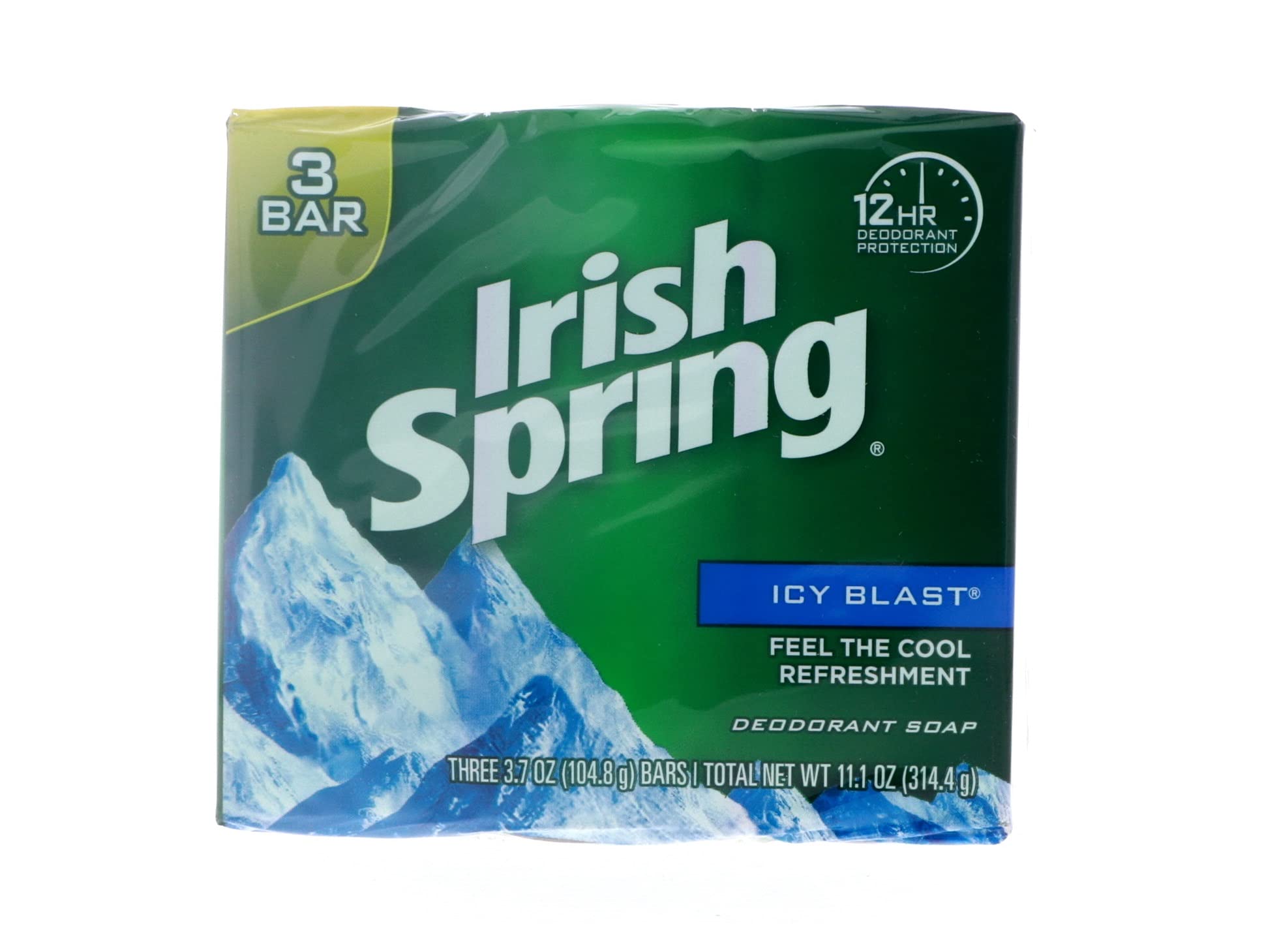 Icy Blast Deodorant Soap By Irish Spring 3.75oz, 3 Count Pack of 18