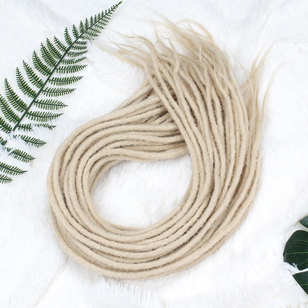 Kraler 36 Inch Blonde Dreadlock Extensions, Long Synthetic Crochet Dreads Extensions Handmade Soft Single Ended Dreads Thin 0.6c