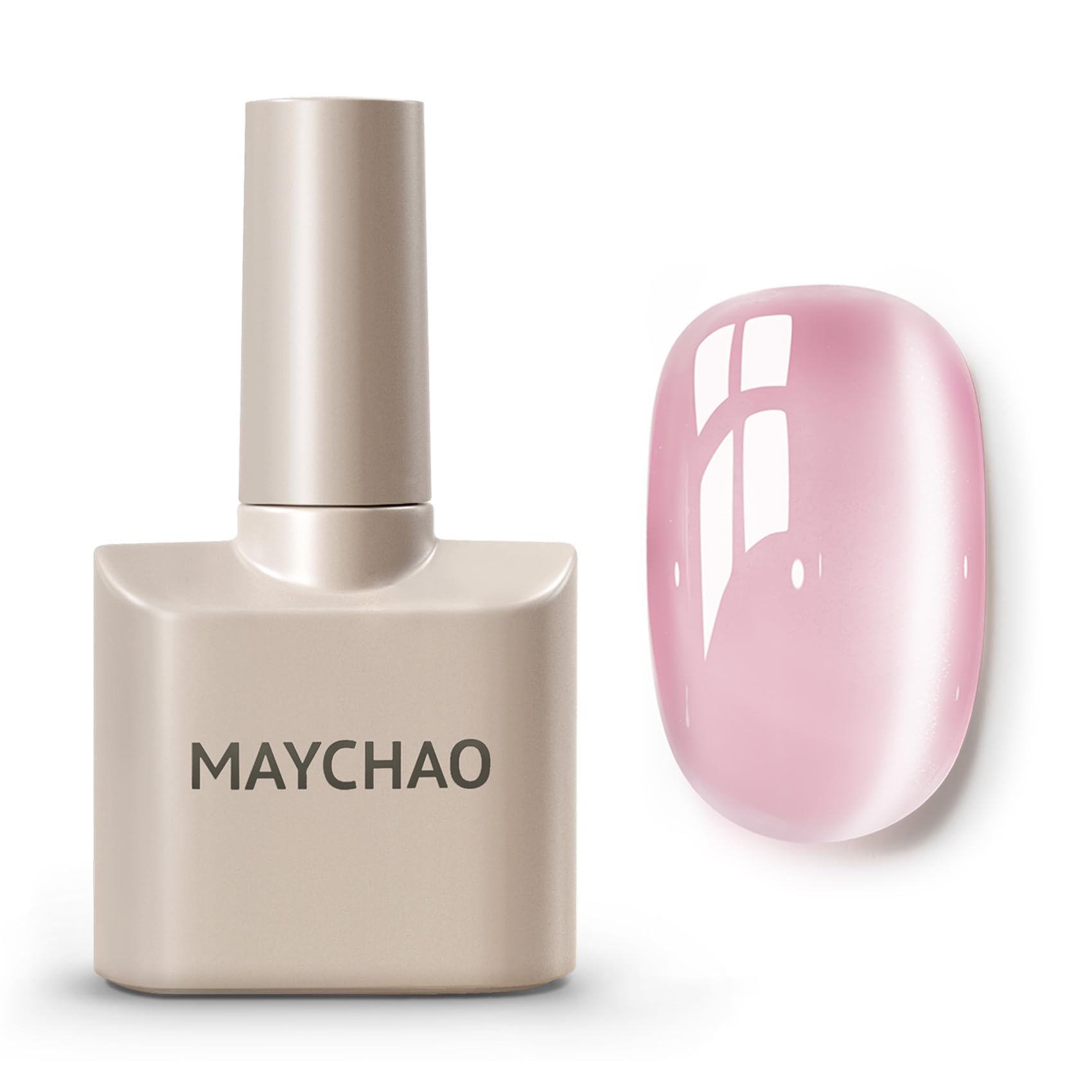 Maychao 15Ml Cat Eye Gel Nail Polish 1Pc Galssy Pink Gel Polish With Magnet Soak Off Holographic Magnetic Nail Polish For Nail A