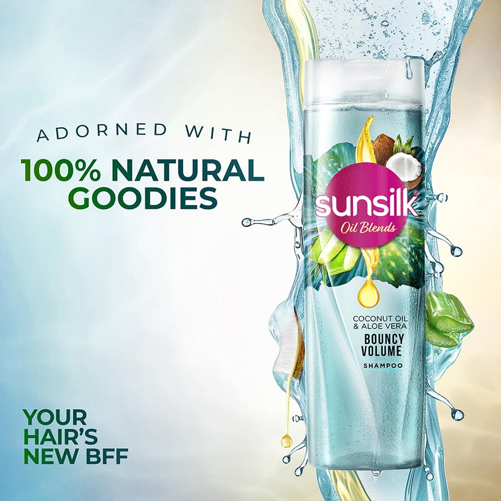 Sunsilk Coconut Water & Aloe Vera Volume Hair Shampoo, 195 Ml / 6.5 Fl.Oz