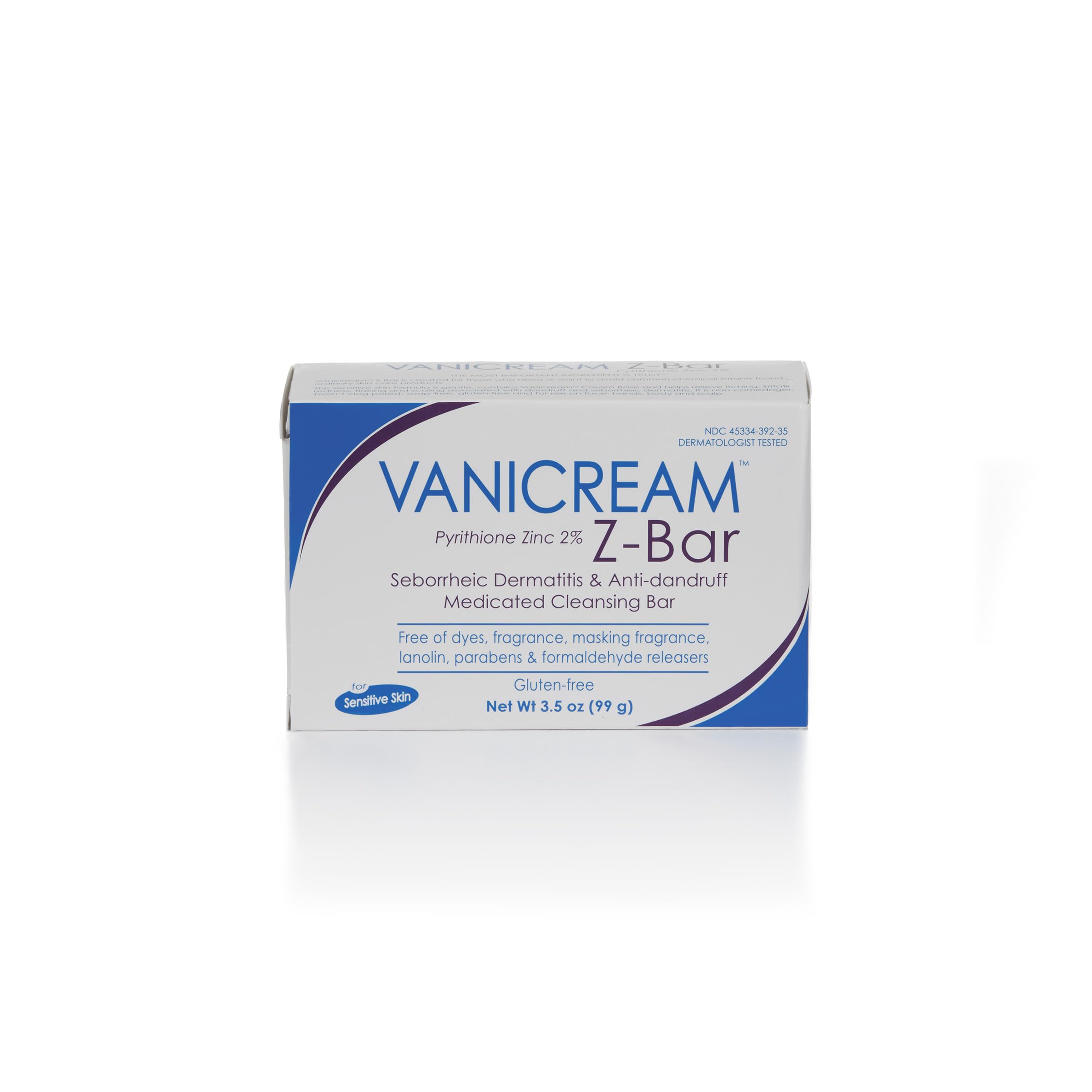 Vanicream Z-Bar, Seborrheic Dermatitis & Anti-dandruff Medicated Cleansing Bar, 2% Pyrithione Zinc Z-Bar Helps Relieve Itching,