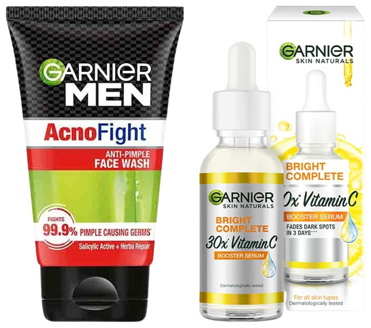 Garnier Bright Complete Day Serum 15 Ml+ Garnier Turbo Bright Face Wash 100 Gm