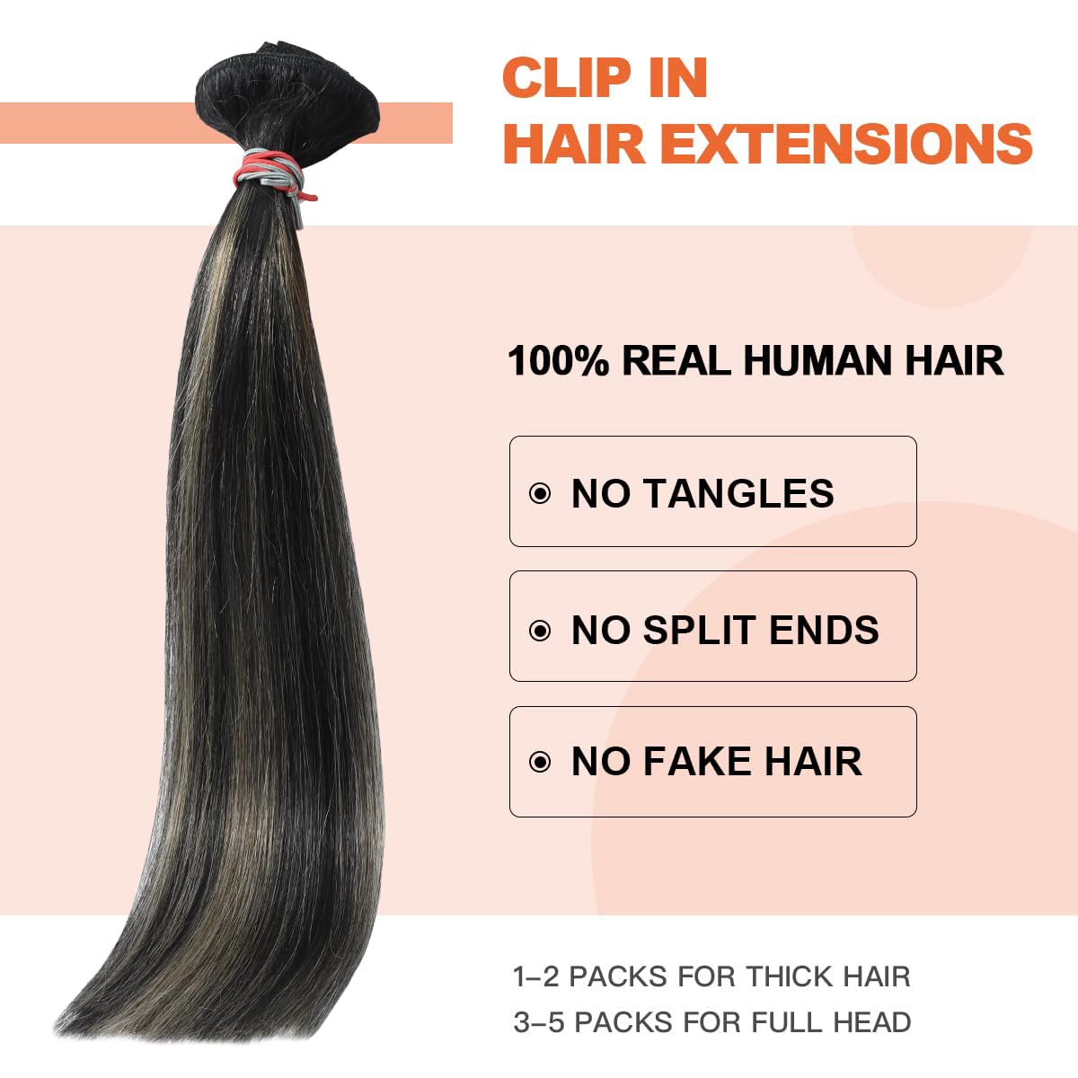 Ugotrays Hair Extensions Real Human Hair Ombre Natural Black To Light Brown Highlight Black Hair Extensions 120G 7Pcs 9A Brazili