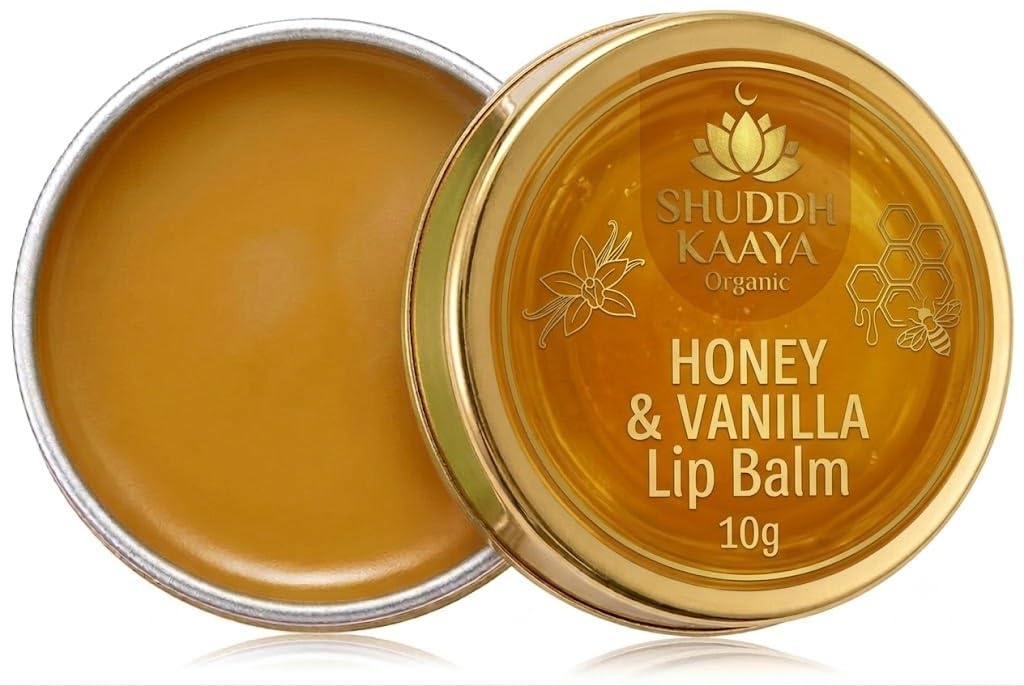 Organic Honey & Vanilla Lip Balm For Dry, Chapped Lips 10G