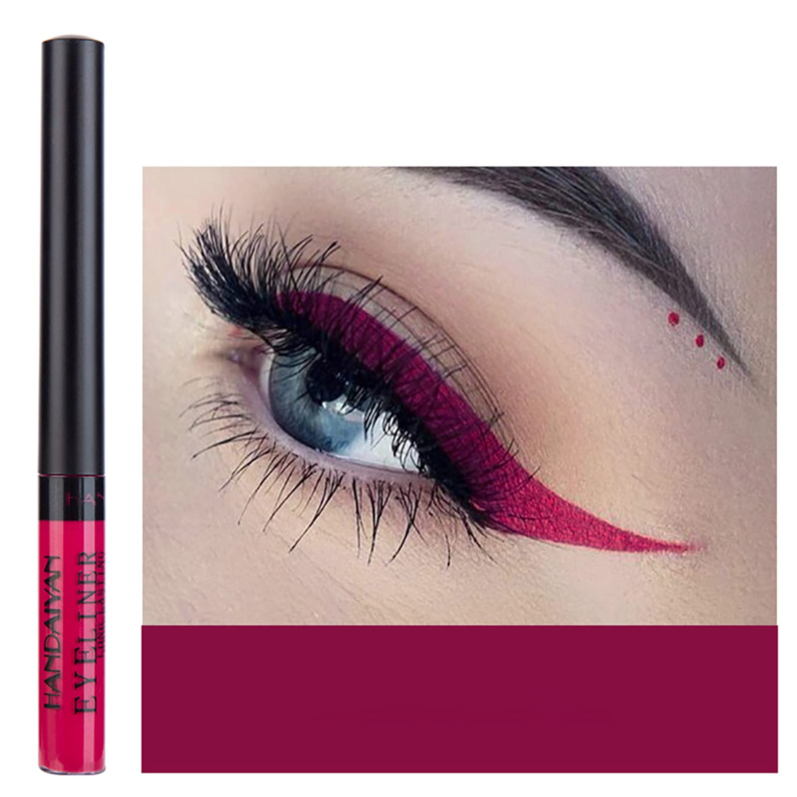 Dekrion Liquid Eyeliner, Matte Colored Eyeliners, White Black Red Brown Green Purple Waterproof High-Pigmented Colorful Eyeliner