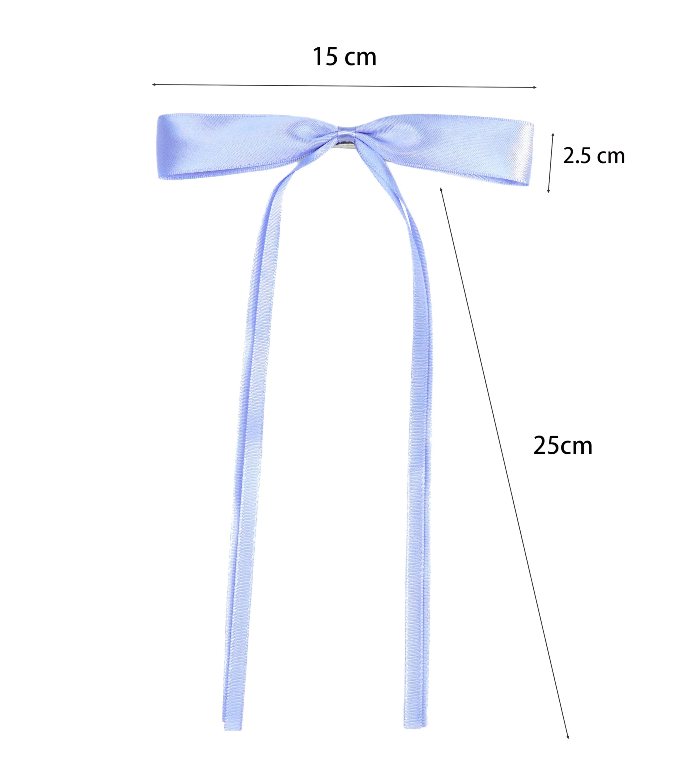 SINNKY 12 PCS Hair Bows for Women, Hair Ribbon with Long Tail Riboon Hair Clips for Women Girls, Hair Barrettes with Bow Accesso