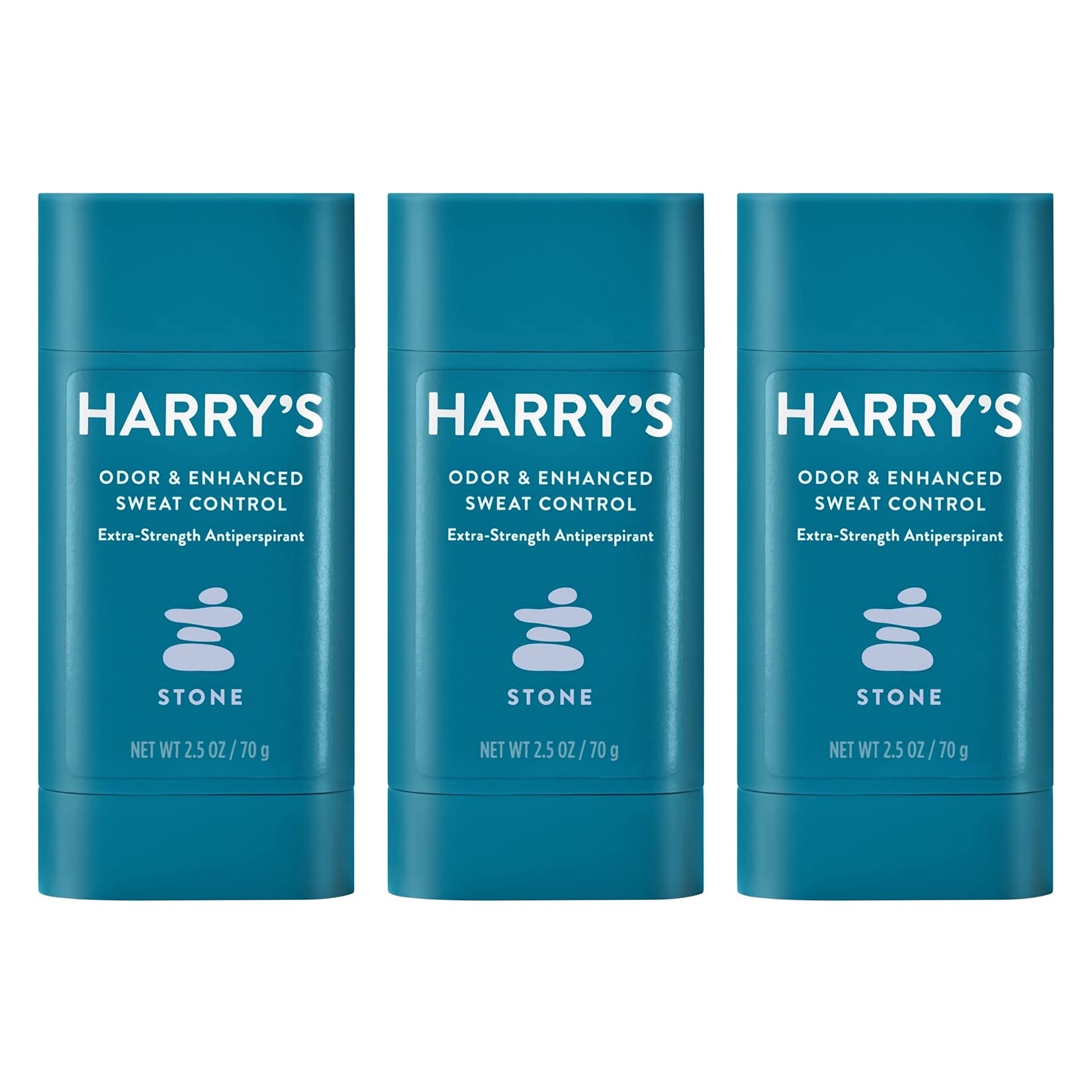 Harrys Extra - Strength Antiperspirant - Odor & Enhanced Sweat control Antiperspirant for Men - Stone, Pack of 3