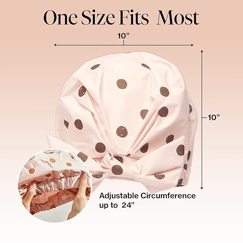 Kitsch Luxury Shower Cap For Women Waterproof - Reusable Shower Cap  Hair Cap For Shower  Holiday Gift  Waterproof Hair Shower C