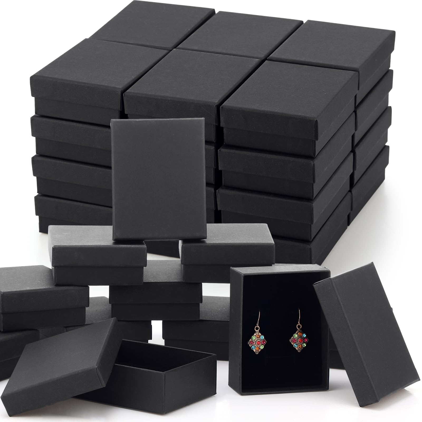 Sasylvia 36 Pcs Jewelry Cardoard Gift Boxes Small Jewelry Packaging Boxes Necklace Ring Earring Gift Storage Box with Cushion an