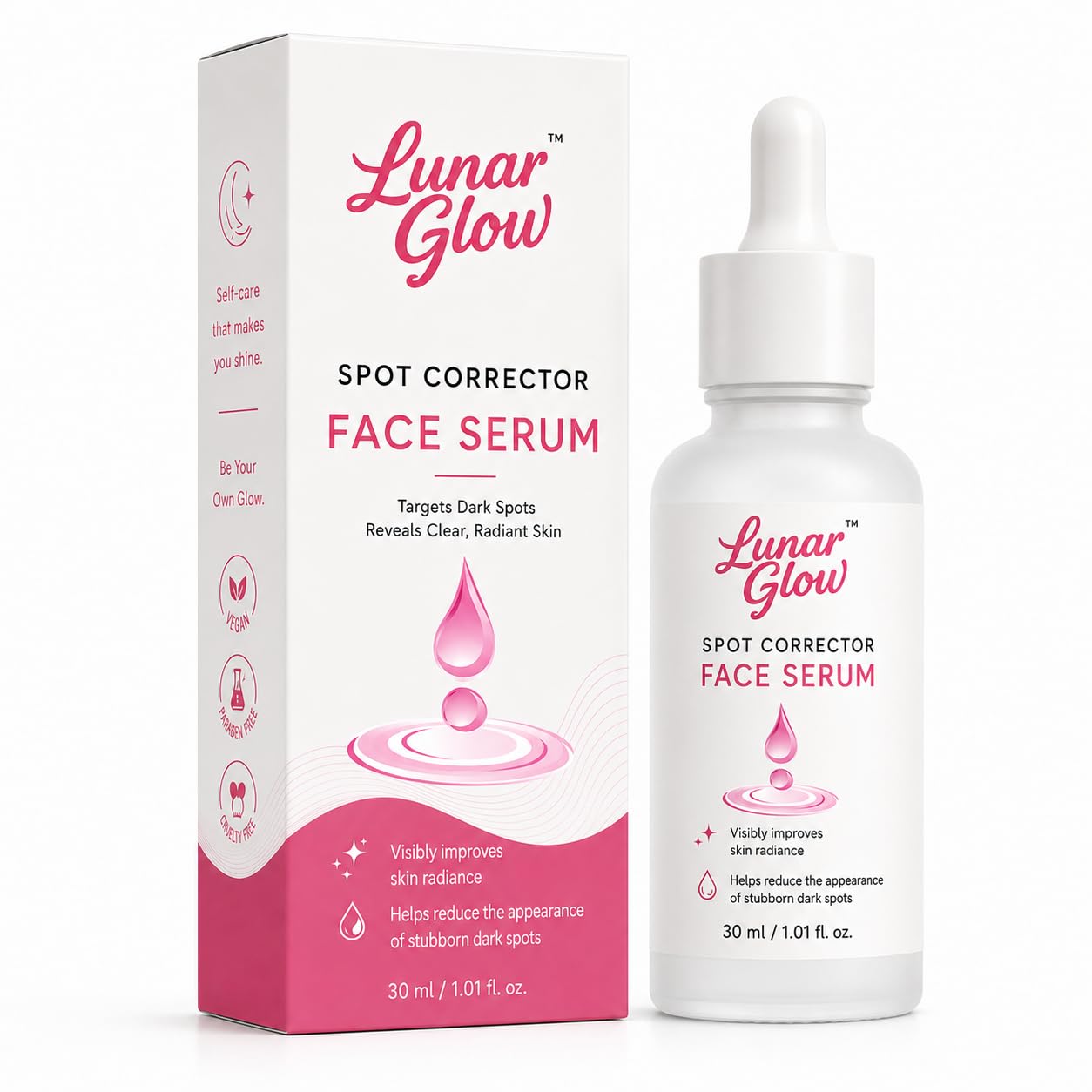 Lunar Glow Spot Corrector Face Serum | Lightweight Daily Facial Serum | Helps Improve The Appearance Of Dark Spots & Uneven Skin