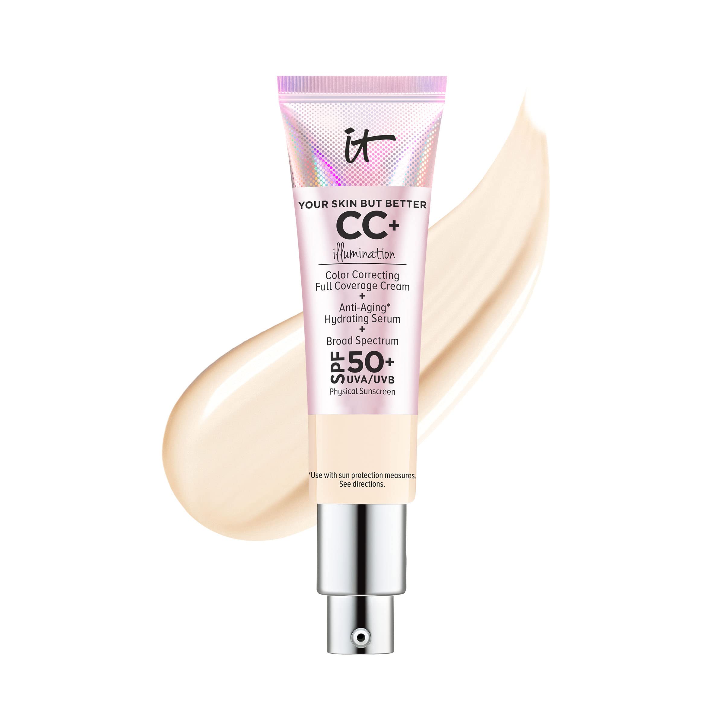 It Cosmetics Your Skin But Better Cc+ Cream Illumination, Fair (W) - Color Correcting Cream, Full-Coverage Foundation, Hydrating