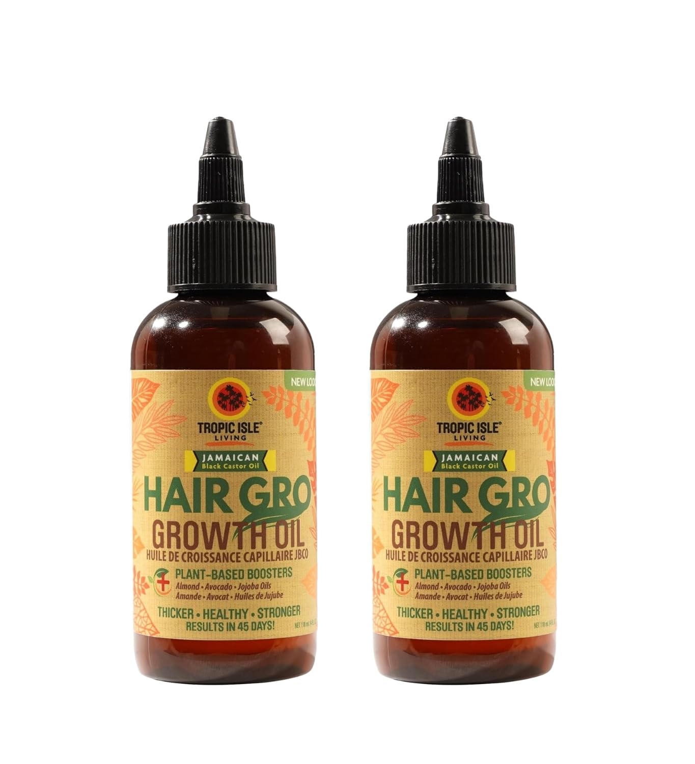 Tropic Isle Living Jamaican Black Castor Oil For Hair Growth  2x Hair Gro Growth Oil 4oz bundle  Nourishes, Moisturizes, Suppo