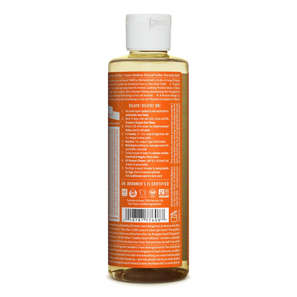 Dr. Bronner'S - Pure-Castile Liquid Soap (Tea Tree, 8 Ounce) - Made With Organic Oils, 18-In-1 Uses: Acne-Prone Skin, Dandruff,