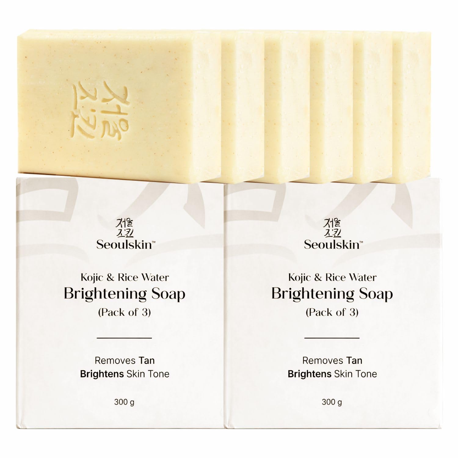 Seoulskin Kojic & Rice Water Brightening Soap (Pack Of 6) | For Glowing Skin, Pigmentation, Dark Spots & Tan Removal | ParabenF