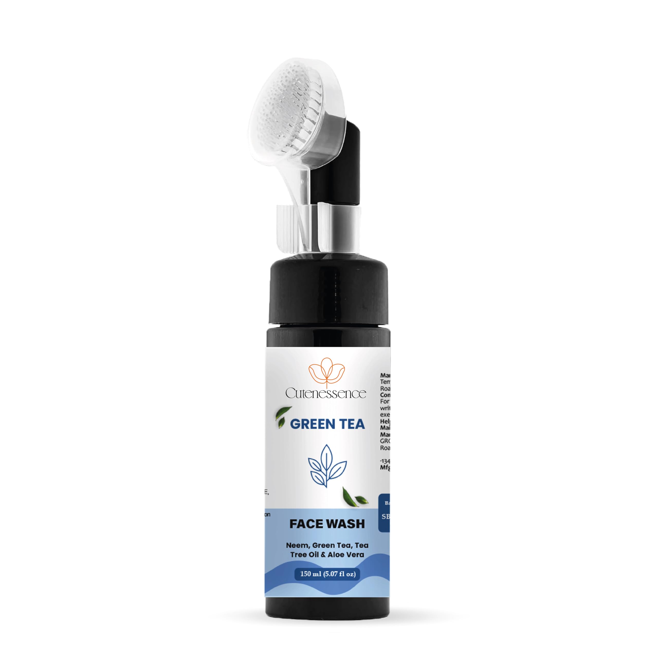 Cutenessence Face Wash With Neem, Tea Tree Oil & Aloe Vera, Deep Cleansing, Oil Control, Fights Acne (Green Tea Face Wash 150Ml)