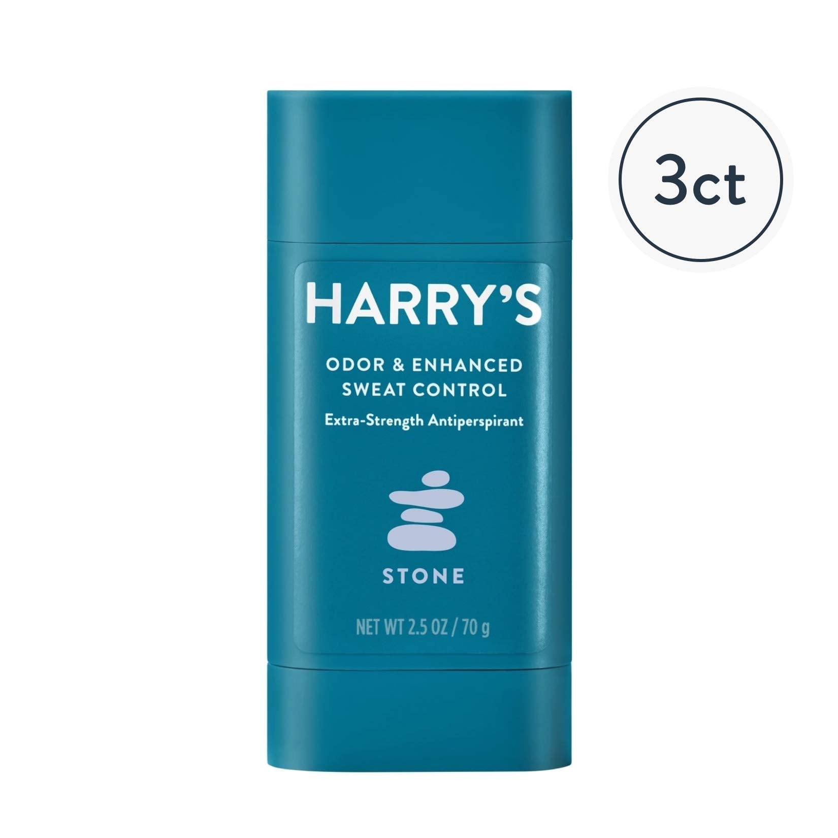 Harrys Extra - Strength Antiperspirant - Odor & Enhanced Sweat control Antiperspirant for Men - Stone, Pack of 3