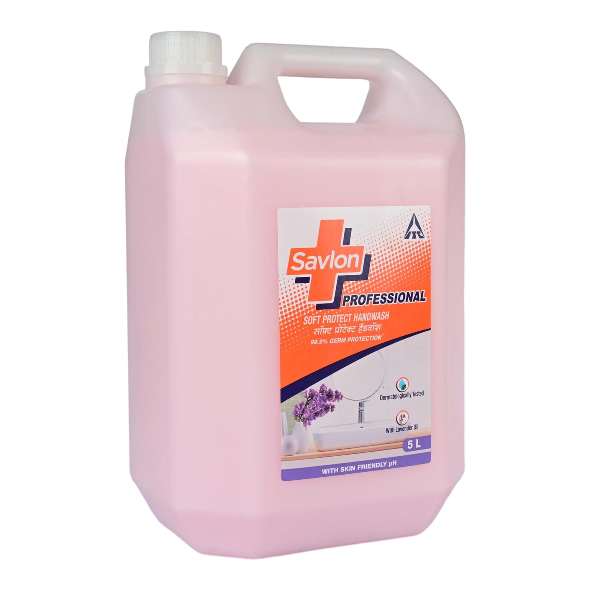 Savlon Professional Soft Protect Liquid Handwash, 4.8L Mega Refill Can | Enriched With Lavender Oil | 99.9% Germ Protection For 