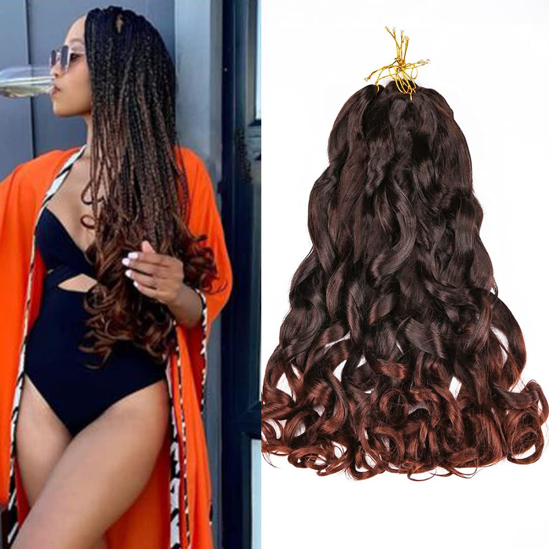 Amir Hair 8 packs French Curly Braiding Hair 20 Inch Loose Wave Braiding Hair Pre Stretched Synthetic Hair Extensions (T33#)