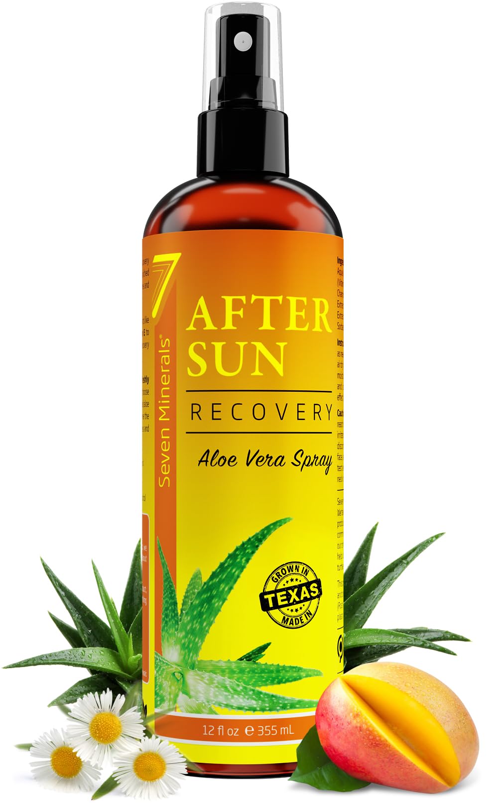 NEW After Sun Solar Recovery Spray with Aloe Vera - For Skin & Face with Instant Sunburn Relief. Unlike Regular Aftersun Spray, 