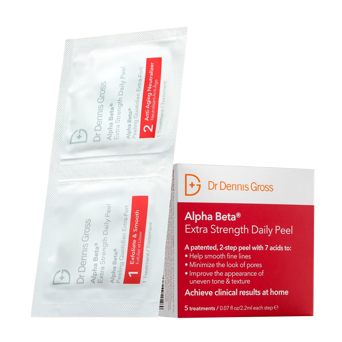 Dr Dennis Gross Alpha Beta Extra Strength Daily Peel  2 Step Daily Treatment To Boost Radiance, Refine Pores, Clear Breakouts, A