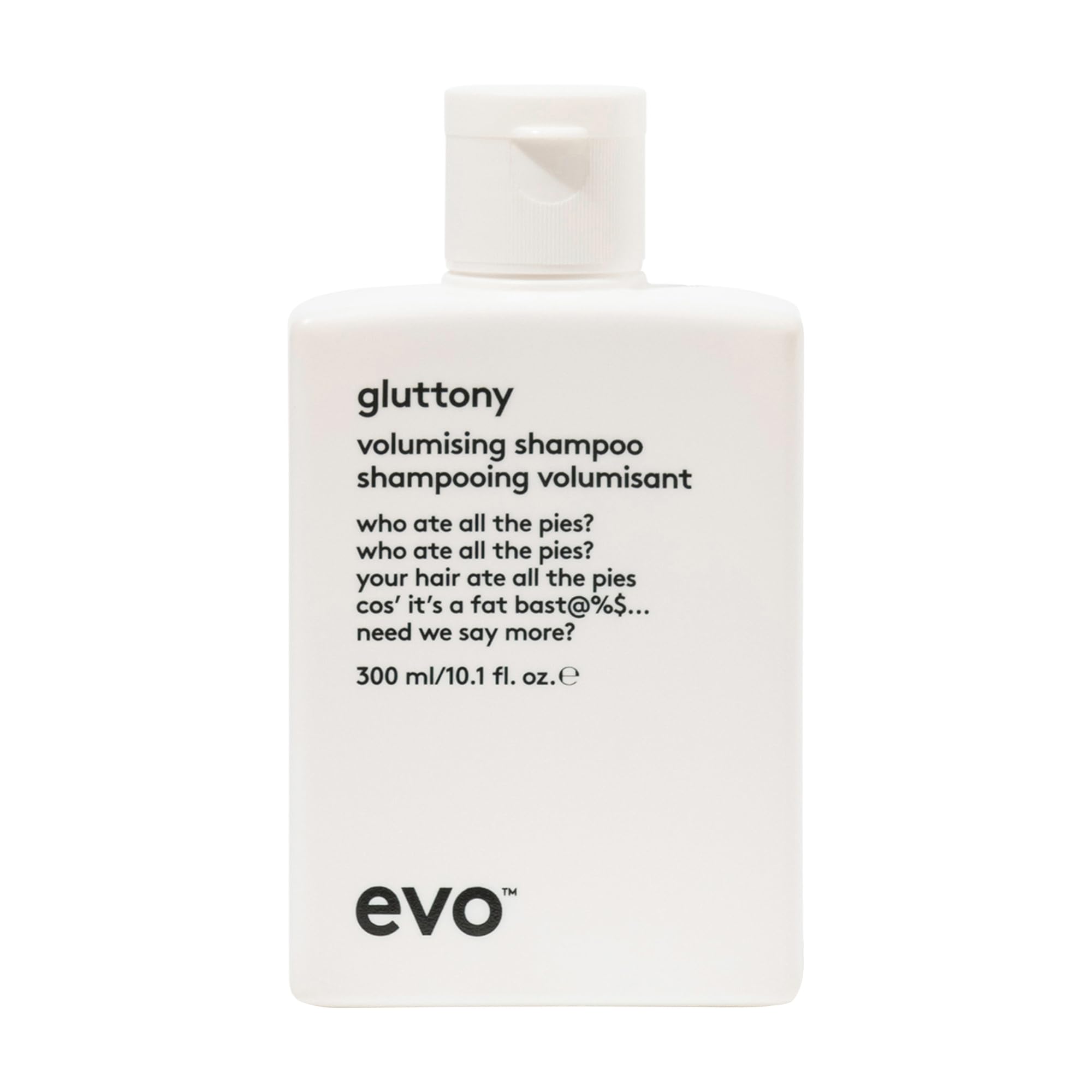 EVO Gluttony Volumising Shampoo - Volumizing Shampoo For All Types Of Hair - Adds Lift, Body Shine, Strength & Elasticity - 300m