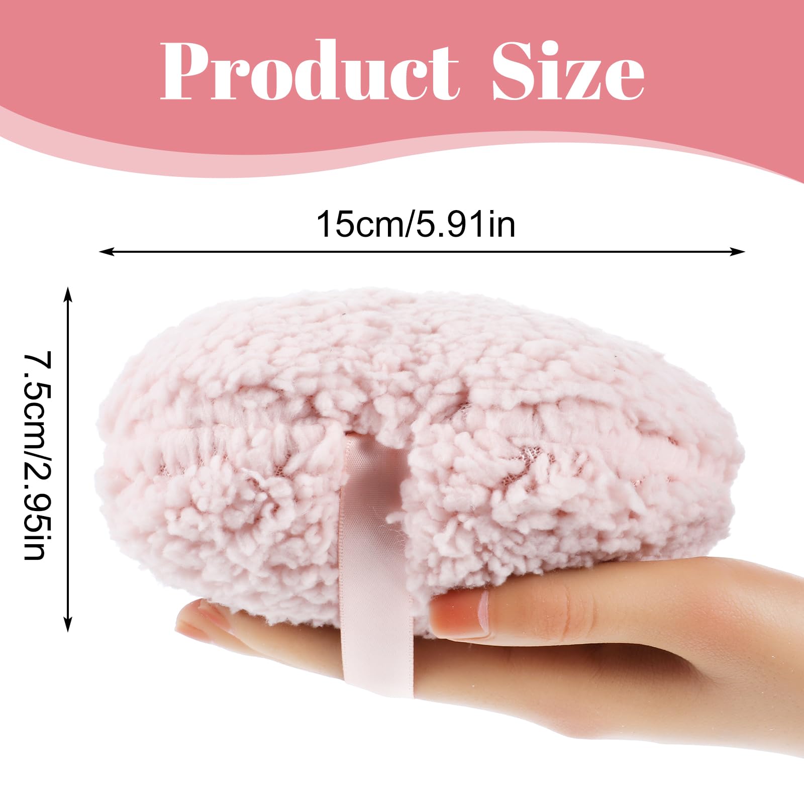 Gjinxi Powder Puff, 6 Body Powder Puff Ultra Soft Washable Large Round Velour Powder Puff, Large Velvet Dust Puff Soft Reusable