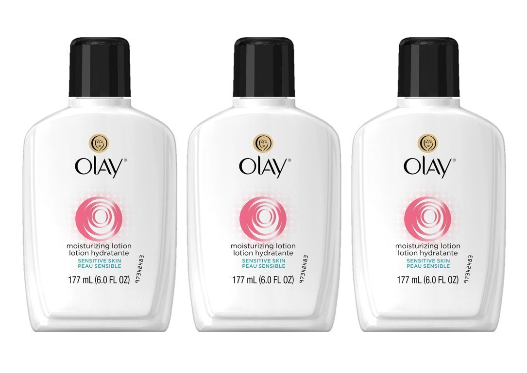Face Moisturizer By Olay, 12-Hour Hydration With Aloe, Moisturizing Facial Lotion For Sensitive Skin - 6 Oz (Pack Of 3) Packagin