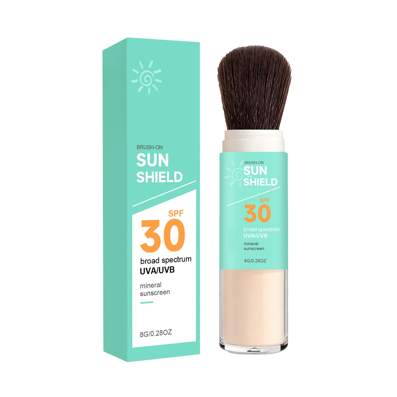 Mineral Powder Sunscreen for Kids SPF 30, Brush on Sunscreen Powder for Face and Body, Waterproof, NonToxic, Easy to Apply for 