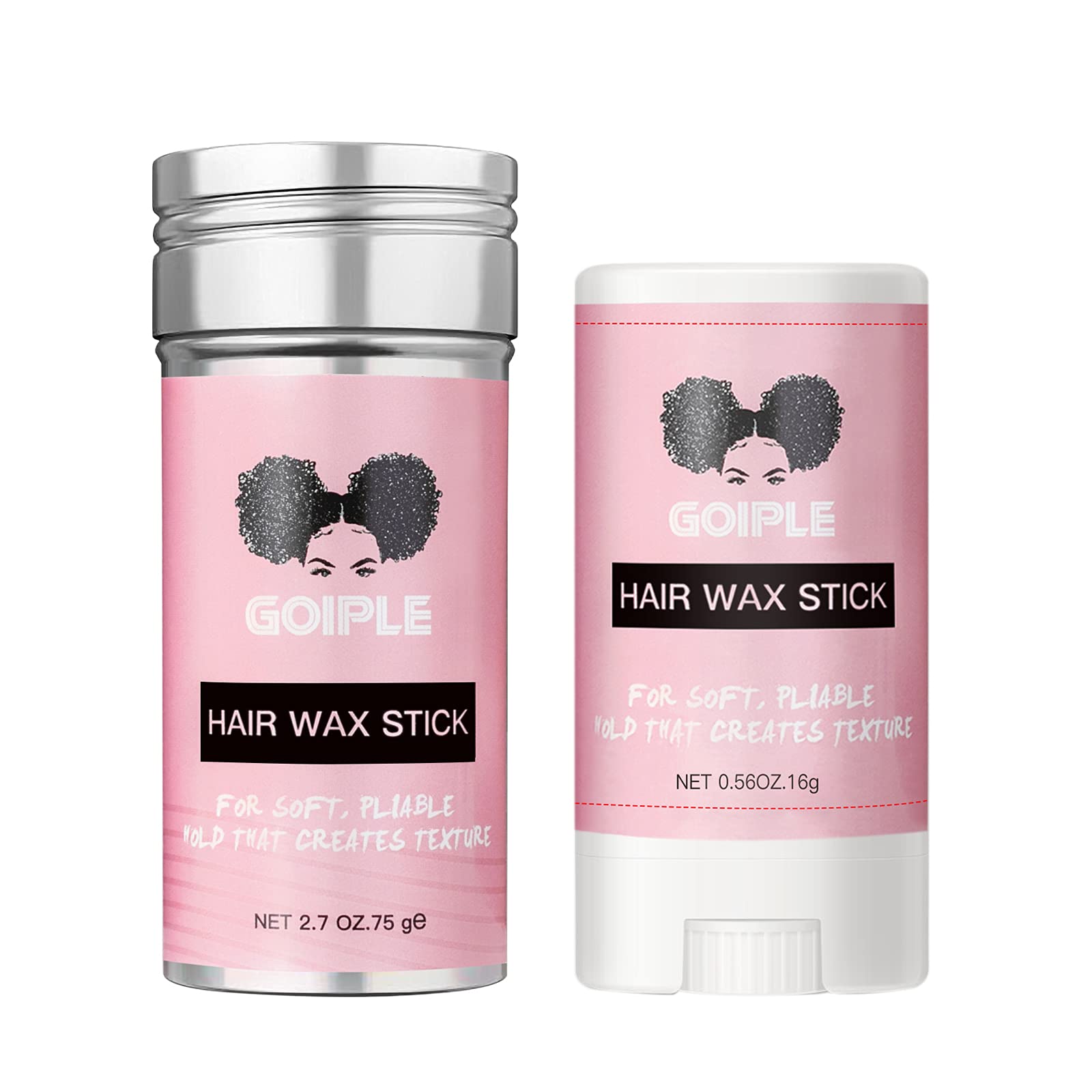 Goiple Wax Stick for Hair, Hair Pomade Stick, Long-Lasting Styling Wax Stick Hair (2.7+0.56 oz)