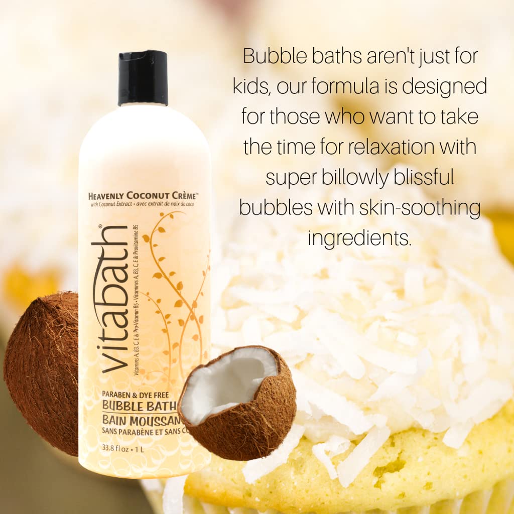 Vitabath Heavenly Coconut Crme Bubble Bath Rich Foaming Bubbly Soak & Relaxing Aromatherapy Moisturizing & Nourishing Indulgent