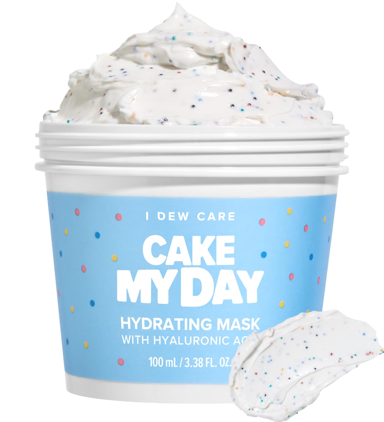 I Dew Care Wash-Off Face Mask - Cake My Day  Hydrating, Refreshing For Dry Skin With Hyaluronic Acid, 3.38 Oz