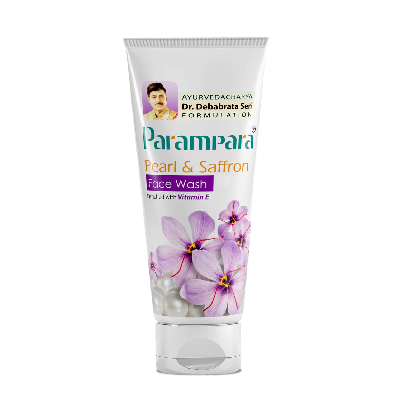 Parampara Ayurved Pearl & Saffron Face Wash | Gently Brightens Skin Tone & Helps Reduce Dark Spots | Deep Cleansing Oil Control 