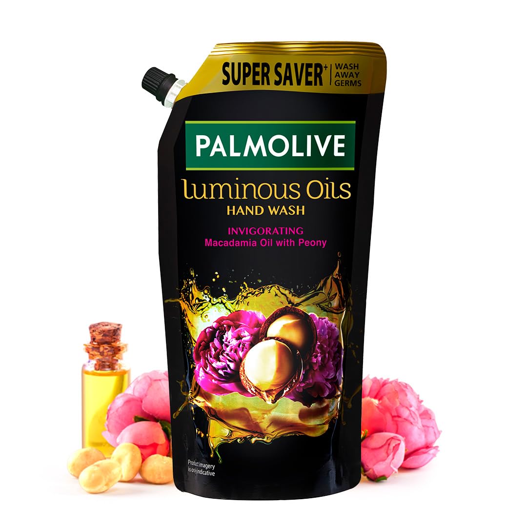 Palmolive Luminous Oils Invigorating Liquid Hand Wash, 750Ml Refill Pack With Macadamia Oil And Peony Extracts (Pack Of 2)