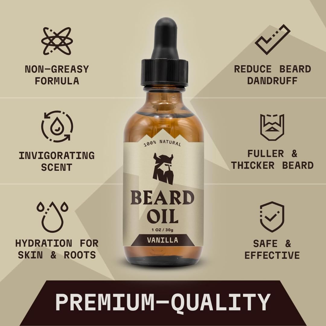 Striking Viking Beard Oil and Balm - Leave in Beard Conditioner - Tames, Styles, Softens, and Moisturizes Beards and Mustache -
